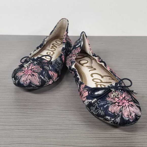 Sam Edelman Felicia Ballet Flats Floral Tapestry, Navy & Pink, Womens Size 5.5 M - Picture 4 of 12